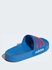 adidas Blue/Red Adilette Kids Swim Sandals - Image 5 of 10