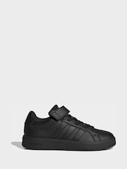 adidas Black Grand Court 3.0 Elastic Lace Kids Trainers - Image 1 of 9