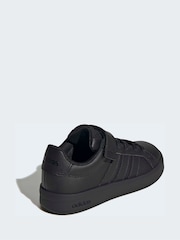 adidas Black Grand Court 3.0 Elastic Lace Kids Trainers - Image 4 of 9