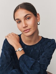 Silver Tone Sparkle Bracelet Watch - Image 1 of 5