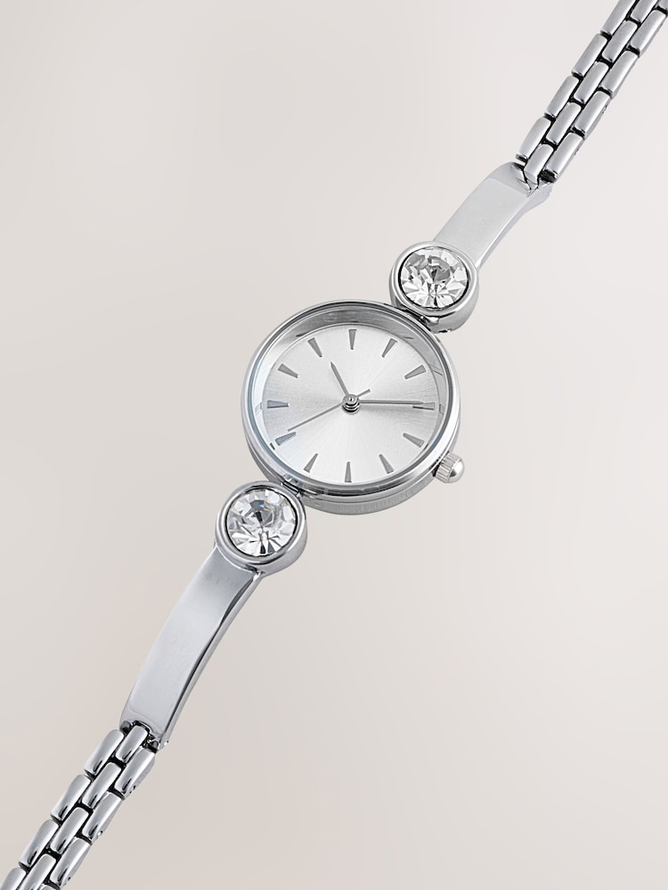 Silver Tone Sparkle Bracelet Watch - Image 5 of 5