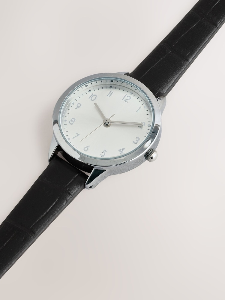 Black Croc Effect Watch - Image 4 of 4