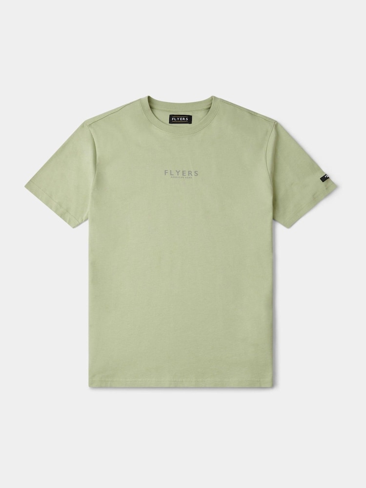 Flyers Mens Green Print T-Shirt - Image 1 of 3