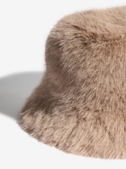 Friends Like These Neutral Faux Fur Bucket Hat - Image 2 of 4