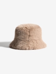 Friends Like These Neutral Faux Fur Bucket Hat - Image 3 of 4