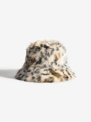 Friends Like These Leopard Print Faux Fur Bucket Hat - Image 1 of 4
