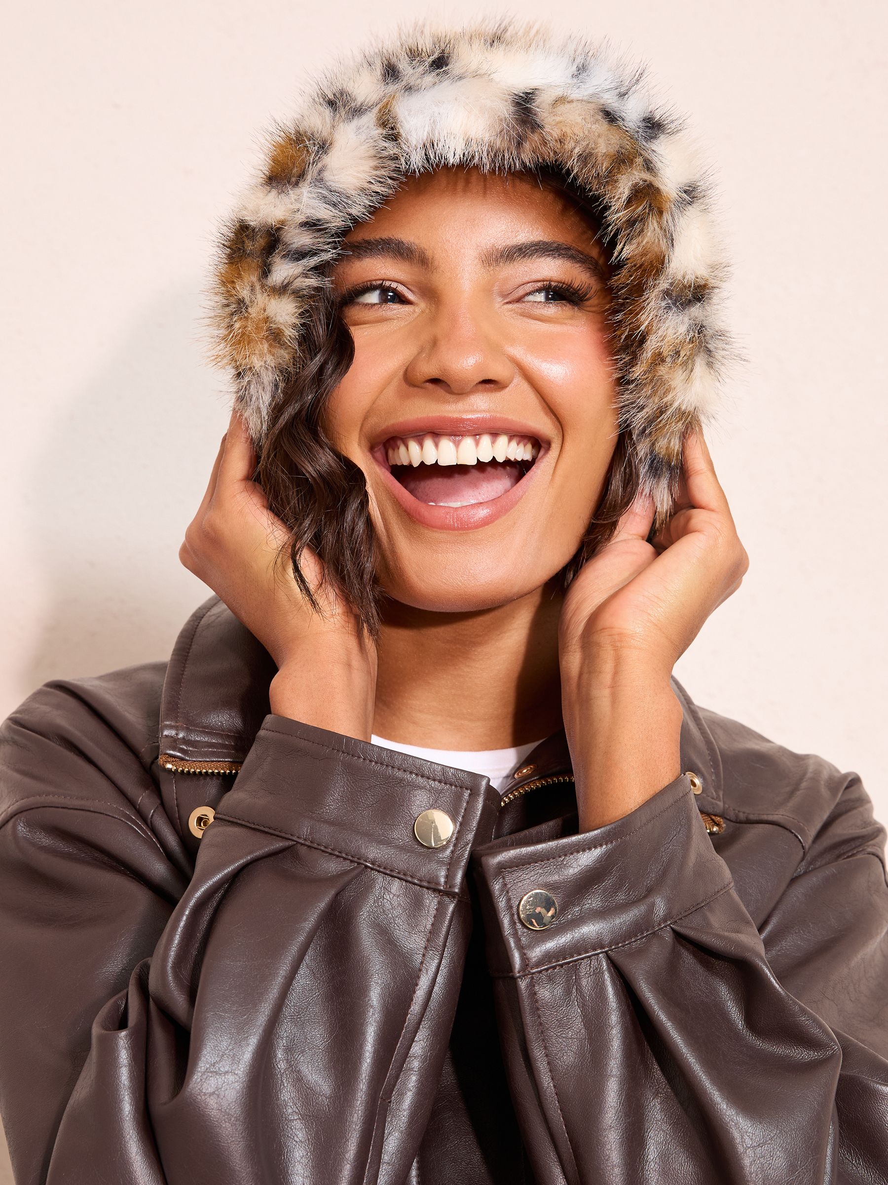 Buy Friends Like These Leopard Print Faux Fur Bucket Hat from the