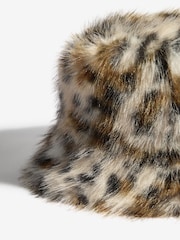 Friends Like These Leopard Print Faux Fur Bucket Hat - Image 2 of 4