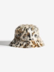 Friends Like These Leopard Print Faux Fur Bucket Hat - Image 3 of 4