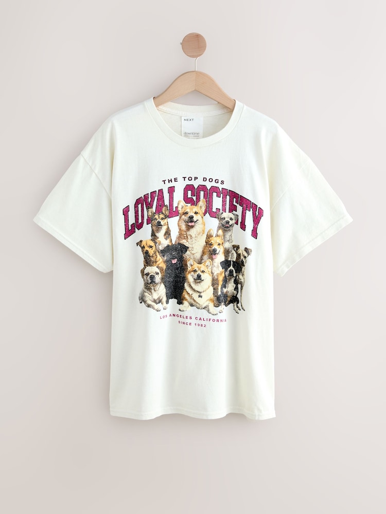 Sage Green Dog Graphic Printed T-Shirt - Image 1 of 3 Sage Green Dog Graphic Printed T-Shirt - Image 1 of 3
