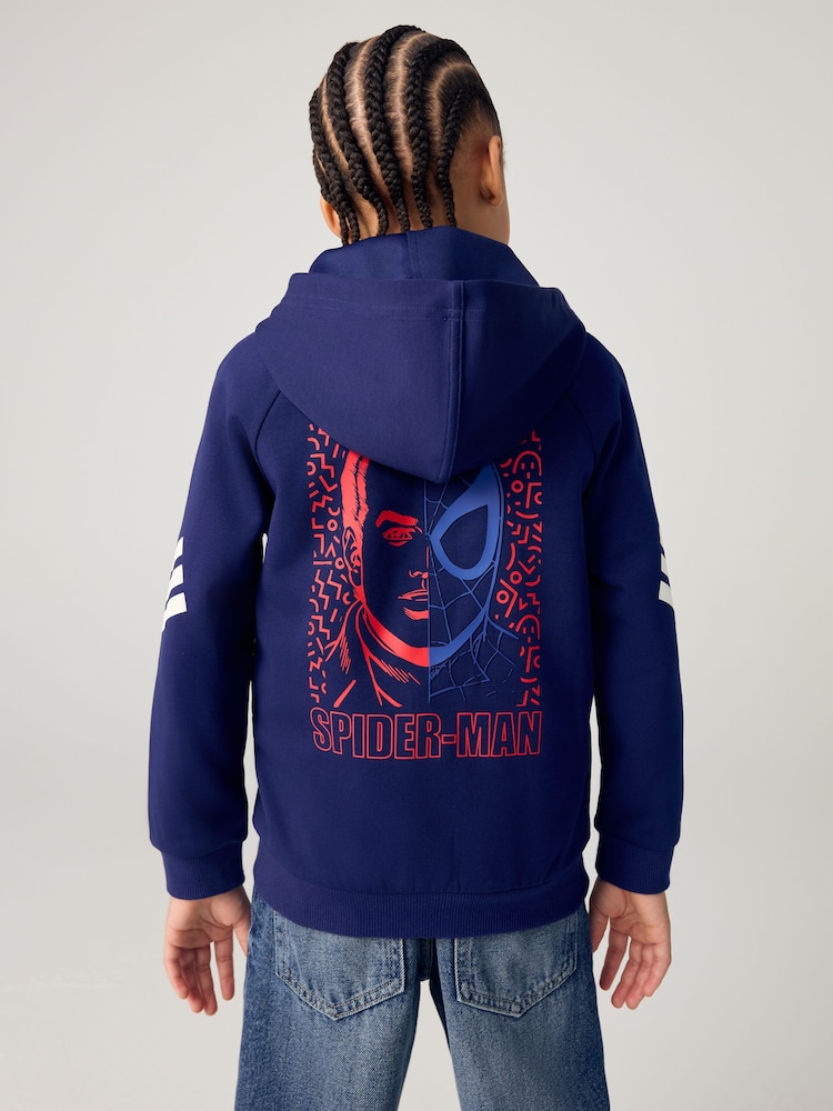 adidas Blue Marvel Spider-Man Little Kids Hoodie - Image 2 of 8
