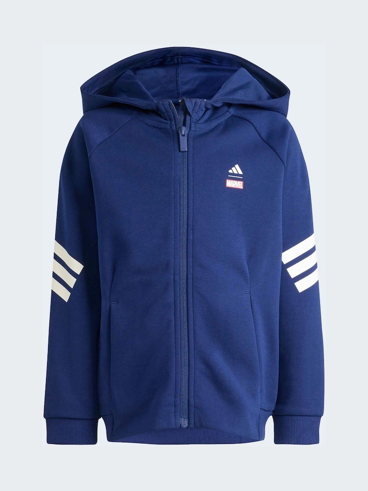 adidas Blue Marvel Spider-Man Little Kids Hoodie - Image 8 of 8