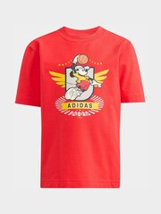 adidas Red Disney Mickey Mouse T-Shirt and Shorts Little Kids Set - Image 7 of 8
