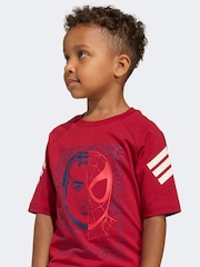 adidas Red Marvel Spider-Man T-Shirt and Shorts Set - Image 4 of 8