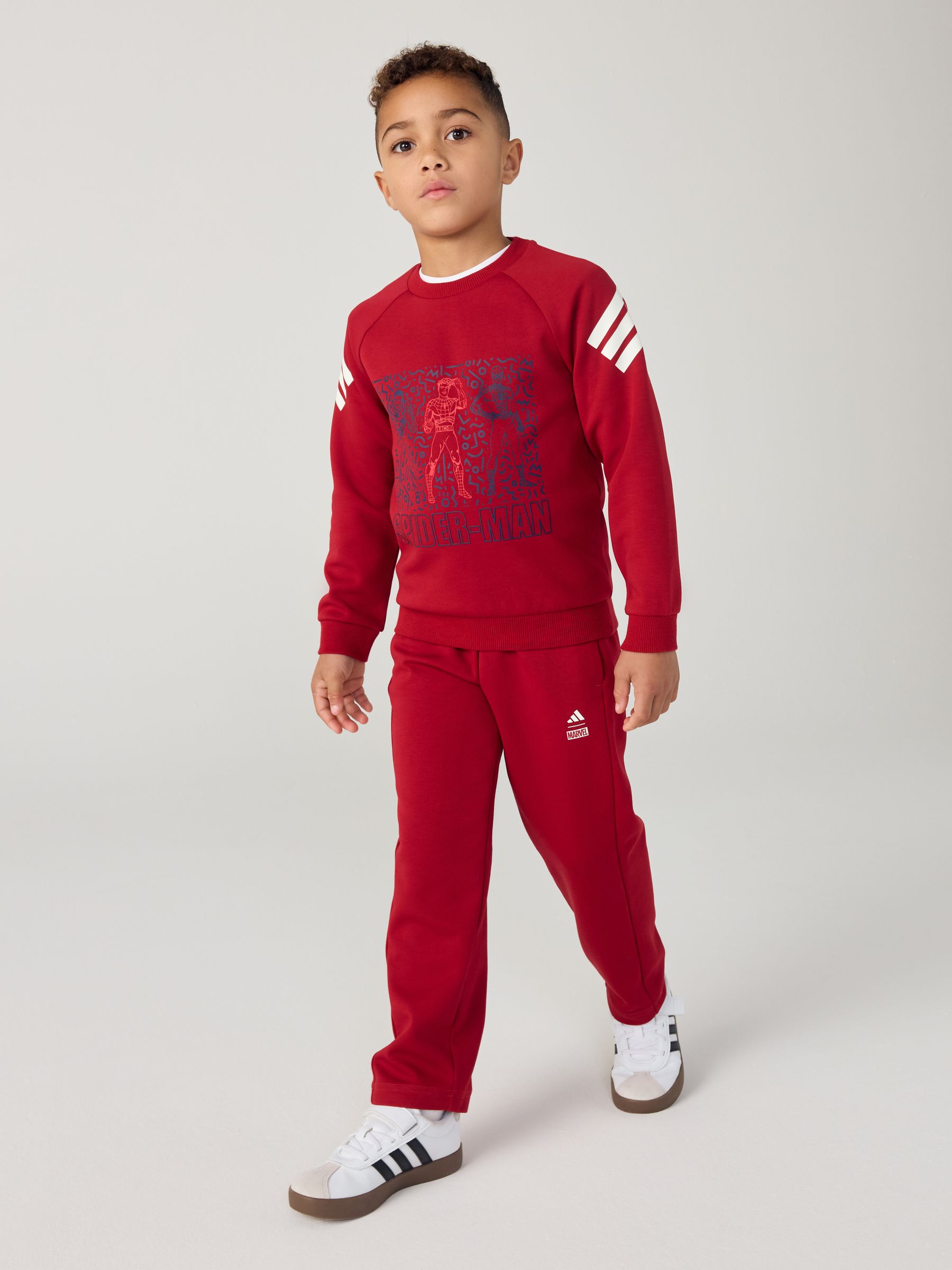 Buy adidas Red Marvel Spider-Man Sweatshirt and Jogger Little Kids