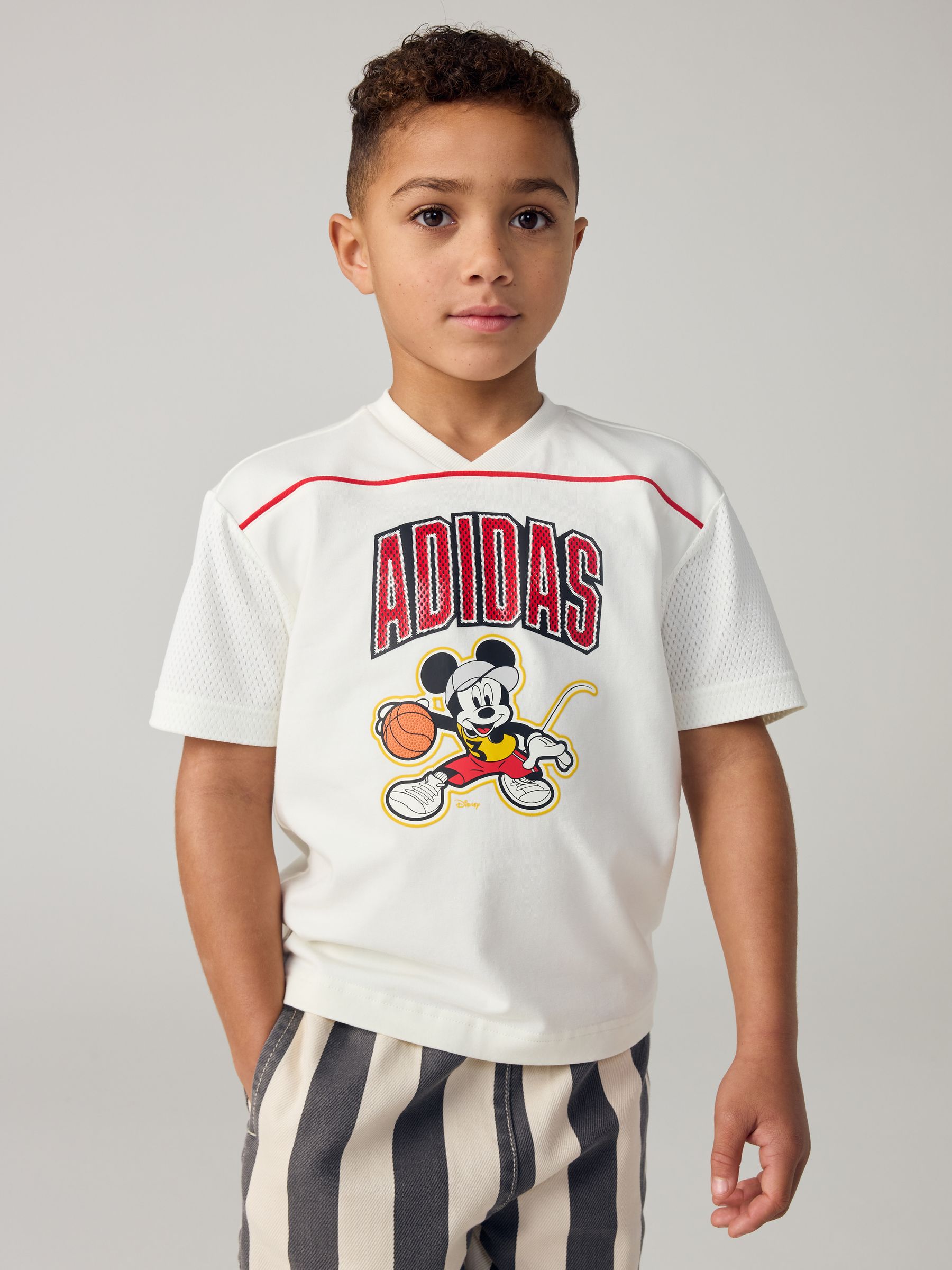 adidas White Disney Mickey Mouse Little Kids T-Shirt