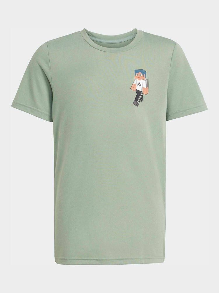 adidas Green Minecraft Training Climacool T-Shirt - Image 7 of 7