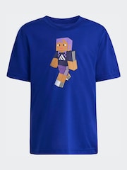 adidas Blue Minecraft Little Kids Training T-Shirt - Image 7 of 7