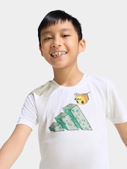 adidas White Minecraft Top  and Shorts Little Kids Set - Image 5 of 8