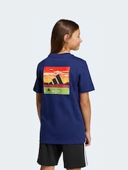 adidas Blue Gaming Graphic T-Shirt - Image 2 of 6