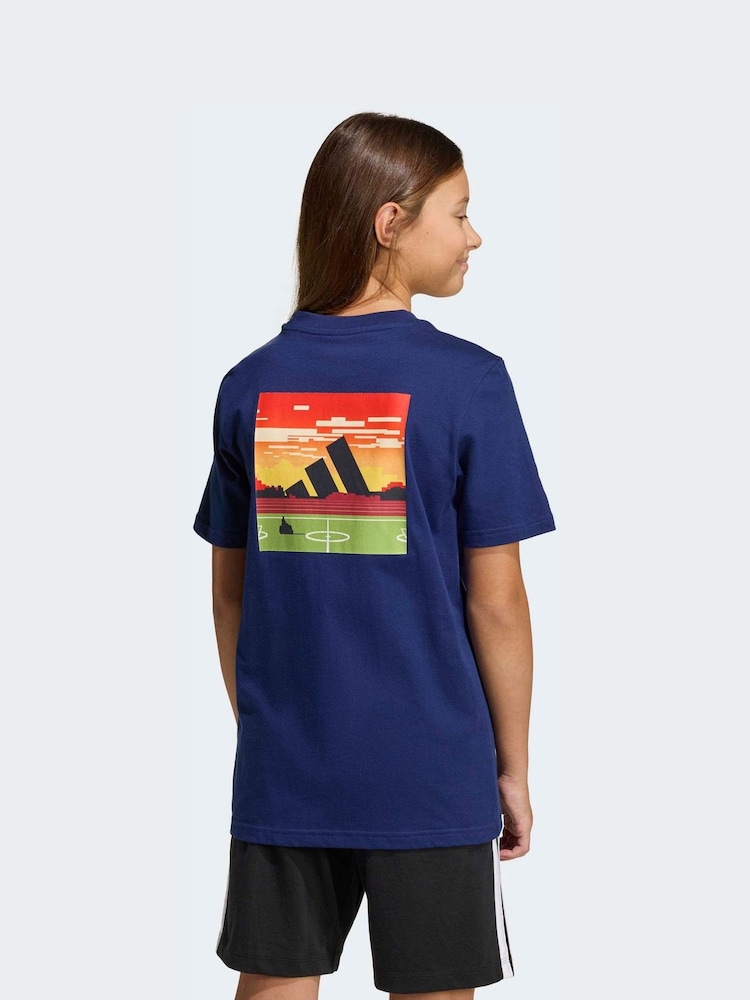 adidas Blue Gaming Graphic T-Shirt - Image 2 of 6