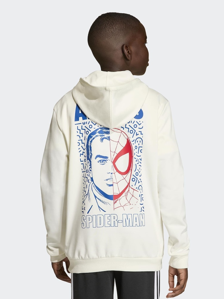 adidas White Marvel Spider-Man Graphic Hoodie - Image 1 of 6