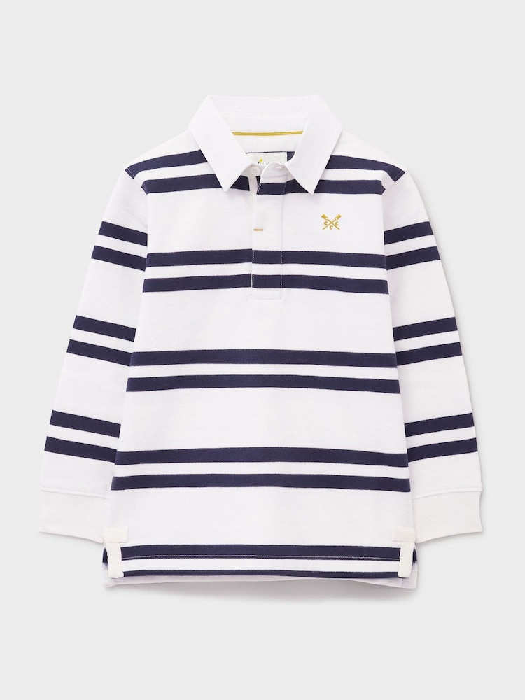 Crew Clothing White Cotton Rugby Sweatshirt - Image 1 of 2