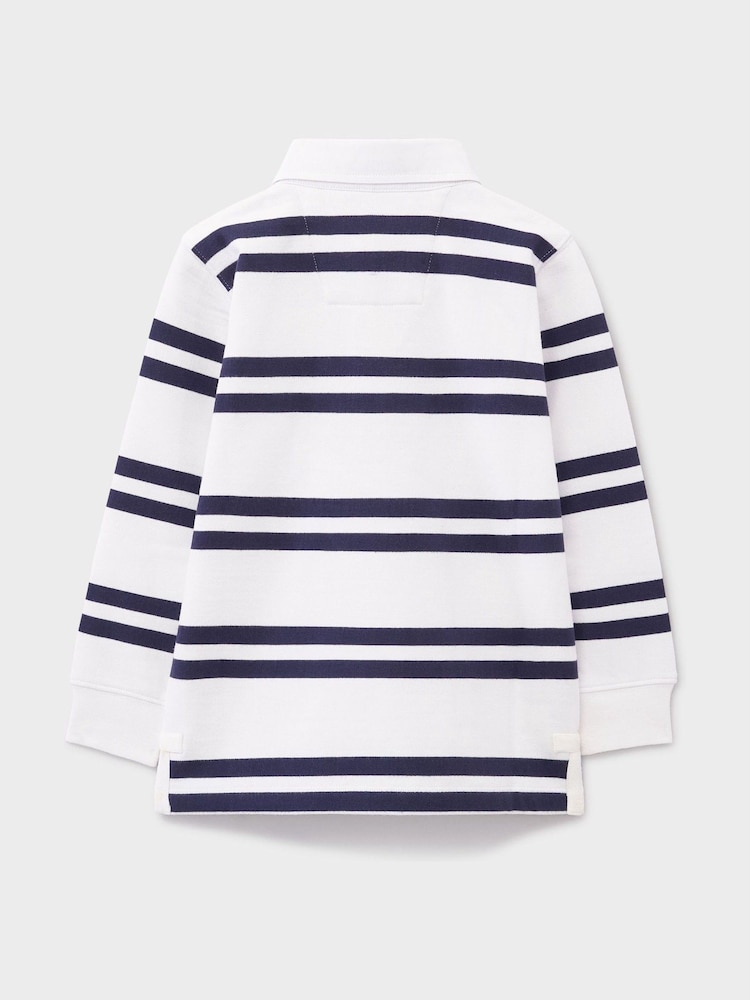 Crew Clothing White Cotton Rugby Sweatshirt - Image 2 of 2