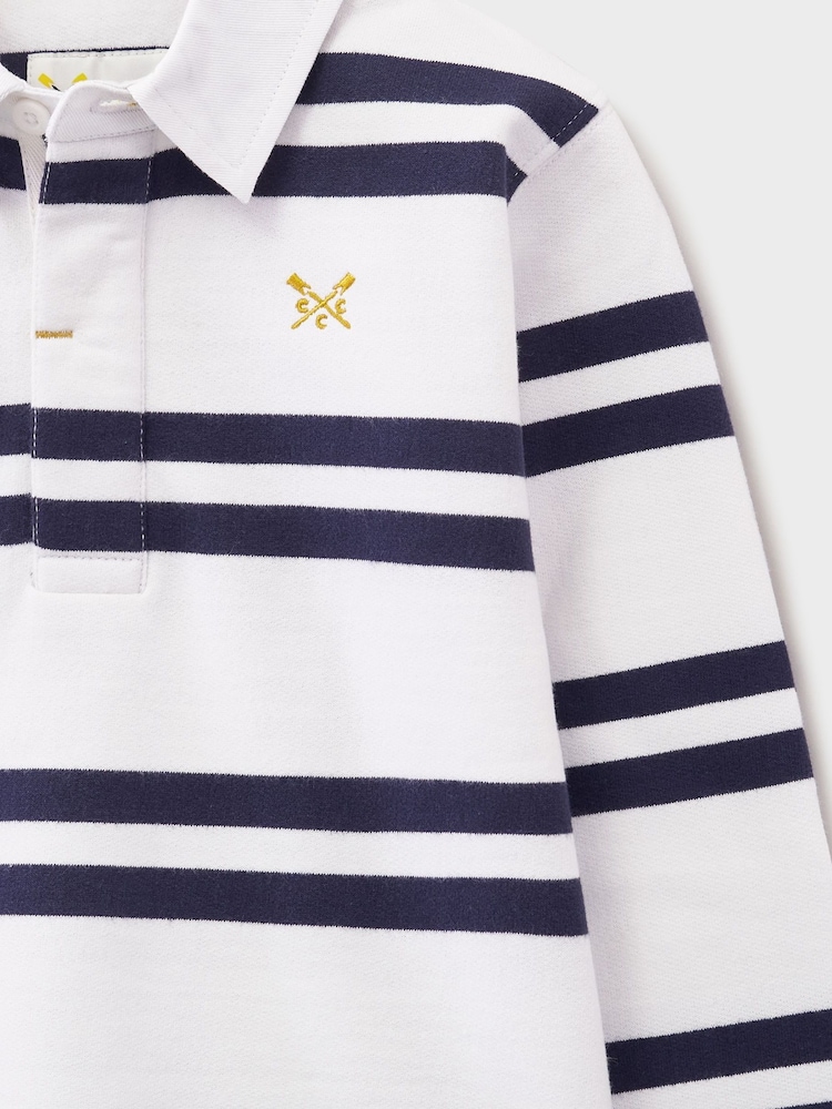 Crew Clothing White Cotton Rugby Sweatshirt - Image 3 of 3 Crew Clothing White Cotton Rugby Sweatshirt - Image 3 of 3