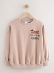 Mocha Brown Sausage Dog Graphic Sweatshirt (3-16yrs) - Image 1 of 4