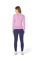 Callaway Apparel Pink Chev Sweater with Tipping - Image 2 of 3