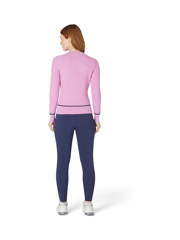 Callaway Apparel Pink Chev Sweater with Tipping - Image 2 of 3