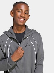 adidas Grey Colourblock Full Zip Hoodie - Image 5 of 6