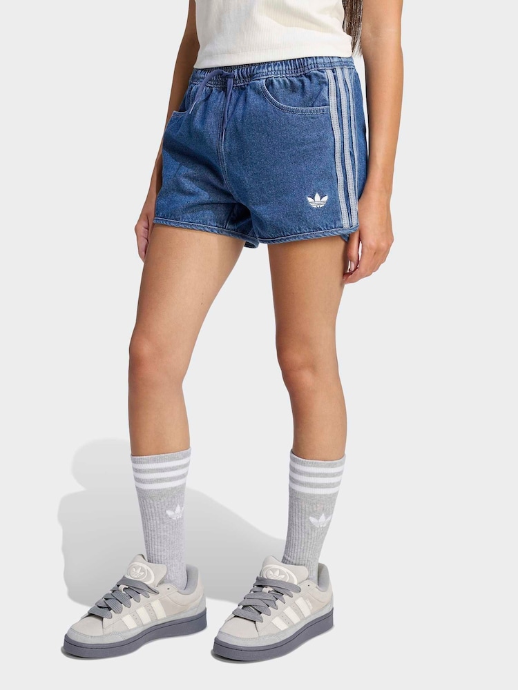 adidas Originals Green Denim Sprinter Shorts - Image 1 of 6 adidas Originals Green Denim Sprinter Shorts - Image 1 of 6