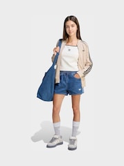 adidas Originals Green Denim Sprinter Shorts - Image 3 of 6