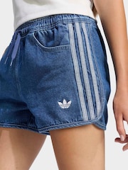 adidas Originals Green Denim Sprinter Shorts - Image 4 of 6