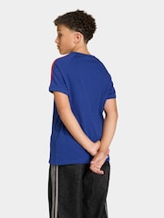 adidas Originals Blue 3 Stripes T-Shirt - Image 2 of 6