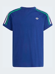 adidas Originals Blue 3 Stripes T-Shirt - Image 7 of 7