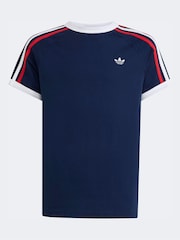 adidas Originals Navy 3 Stripes T-Shirt - Image 6 of 6