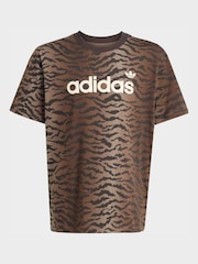 adidas Originals Brown Oversized Animal T-Shirt - Image 6 of 6
