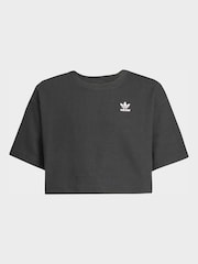 adidas Originals Black Cropped Waffle T-Shirt - Image 6 of 6