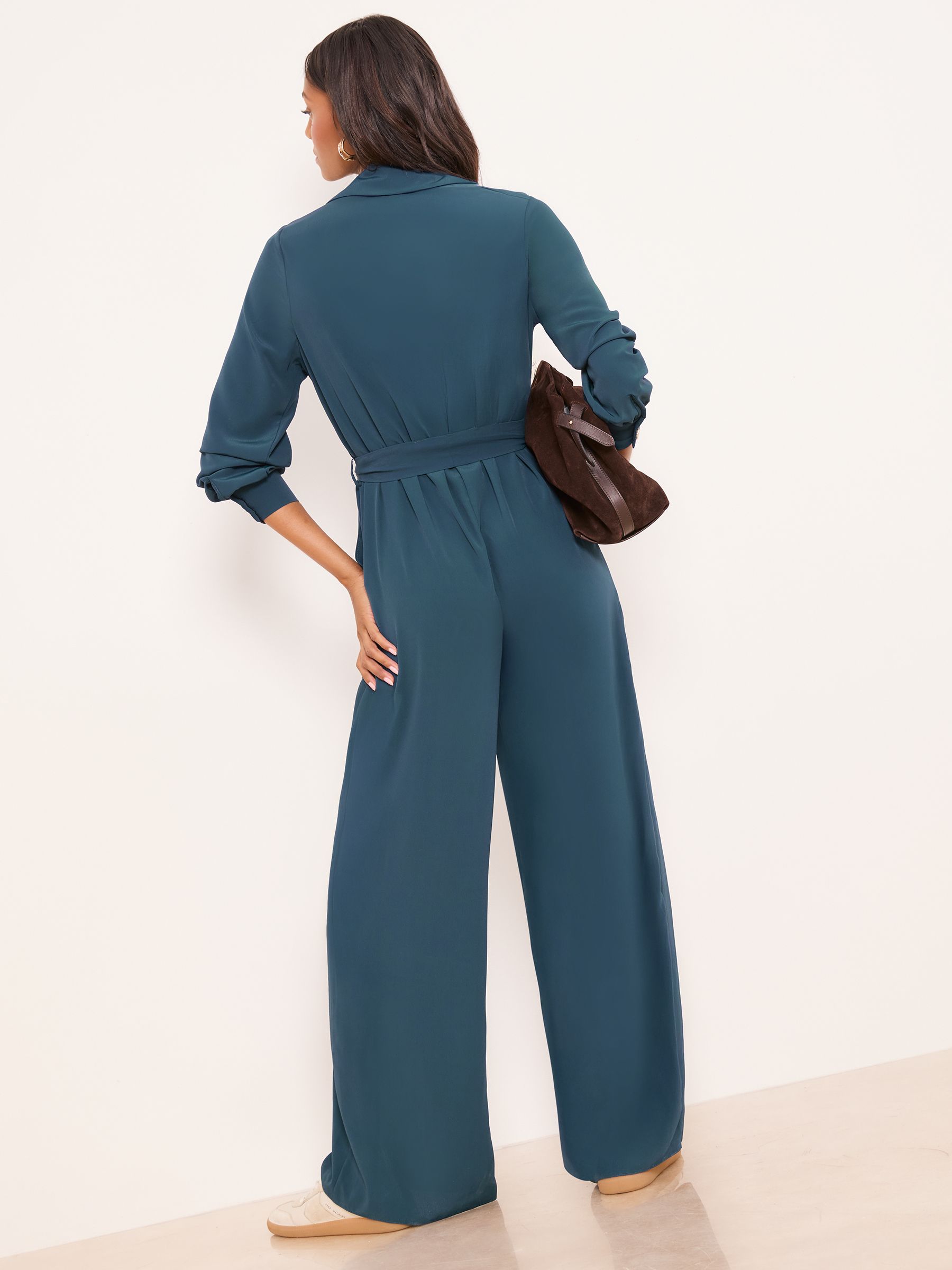 Buy Lipsy Dark Green Utility Belted Military Buttoned V-Neck