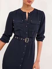 Lipsy Collarless Long Sleeve Shirt Dress - Imagem 2 de 5