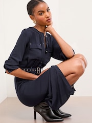 Lipsy Collarless Long Sleeve Shirt Dress - Imagem 4 de 5