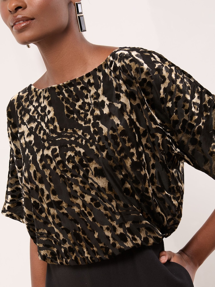 Lipsy Black Leopard Print Sleeveless Cowl Neck Jumpsuit - Image 1 of 4