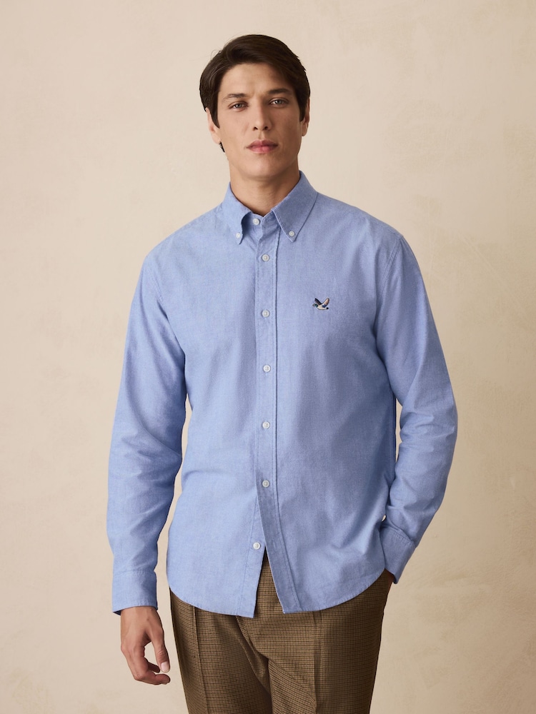 Light Blue Long Sleeve Brushed Oxford Shirt - Image 1 of 7