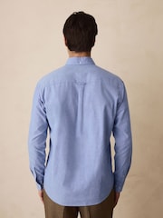 Light Blue Long Sleeve Brushed Oxford Shirt - Image 3 of 7