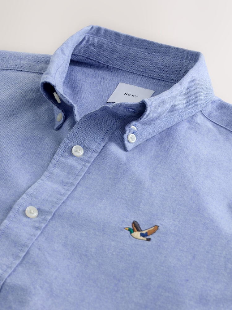 Light Blue Long Sleeve Brushed Oxford Shirt - Image 7 of 7