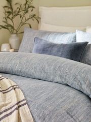 Yard Blue Harris Brushed Cotton Duvet Cover Set - Image 2 of 2