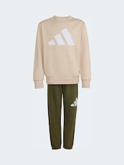 橄欖綠 - adidas Essentials Sweat Top and Joggers Set - 圖片 6，共 7